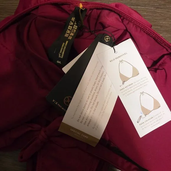 ViX Paula Hermanny Matte Liza One Piece NWT Burgundy Large - Picture 6 of 11